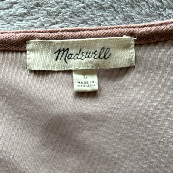 Madewell | Womens Long Sleeve Velvet Wrap Bodysuit with Snap Closure - Size L - Picture 5 of 8